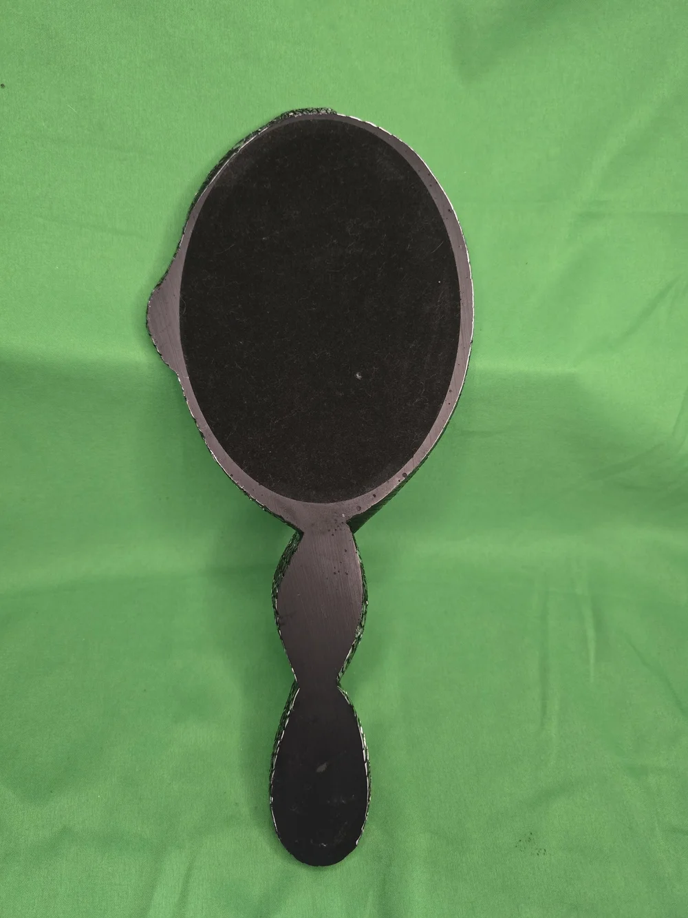 Gothic Snake Serpent Hand Mirror Silver Tone Resin Reptile Vanity Decor